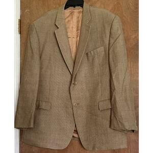 Ralph Lauren Blazer Sport Coat Men’s Brown & Blue Check Designer W48 L 34